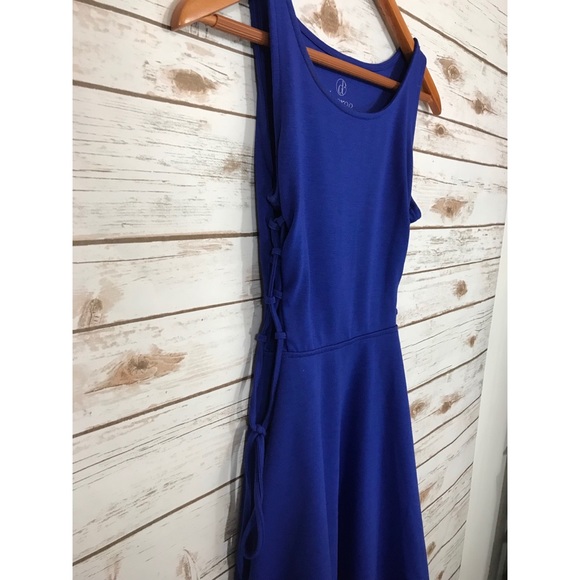 👀 side tie blue mini dress size small - Picture 3 of 7